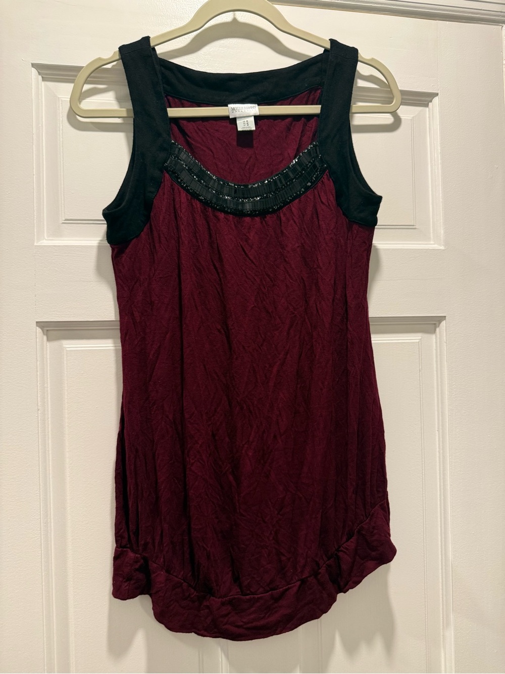 Motherhood Maternity Burgundy Dress with Black Accents size Medium